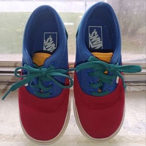 Canvas color block kid sneakers